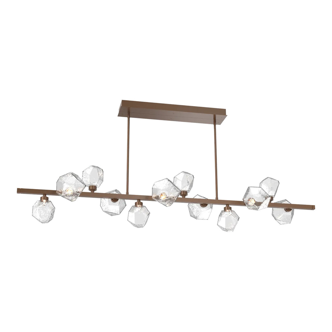 Gem Twisted Branch Chandelier by Hammerton Studio in Burnished Bronze with Clear glass (12 Lights)