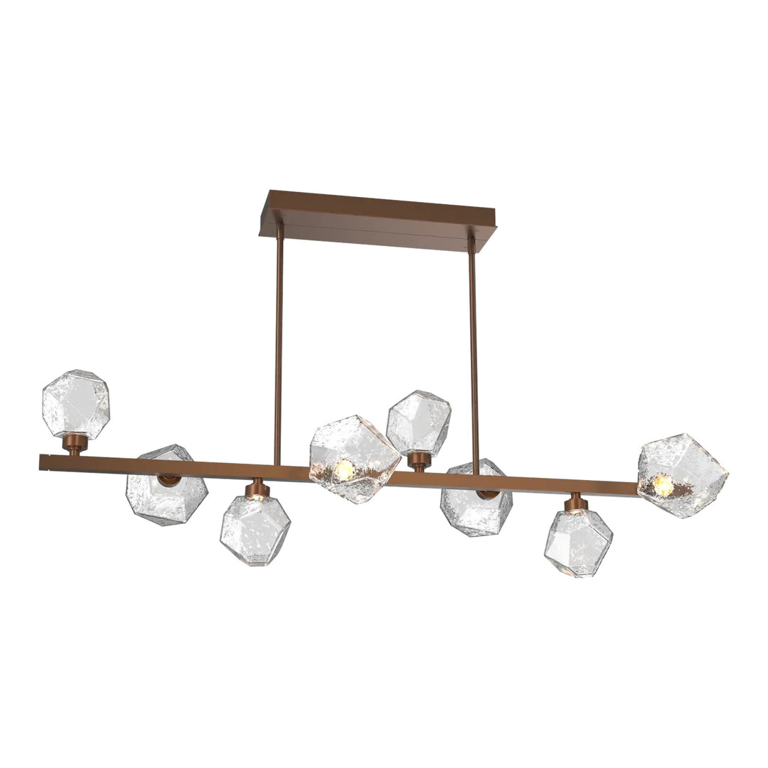 Gem Twisted Branch Chandelier by Hammerton Studio in Burnished Bronze with Clear glass (8 Lights)