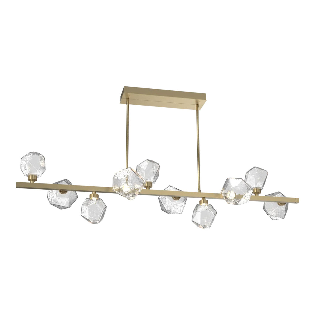 Gem Twisted Branch Chandelier by Hammerton Studio in Gilded Brass with Clear glass (10 Lights)