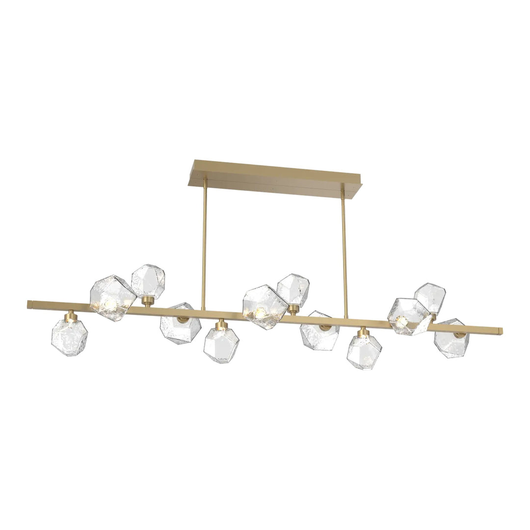 Gem Twisted Branch Chandelier by Hammerton Studio in Gilded Brass with Clear glass (12 Lights)