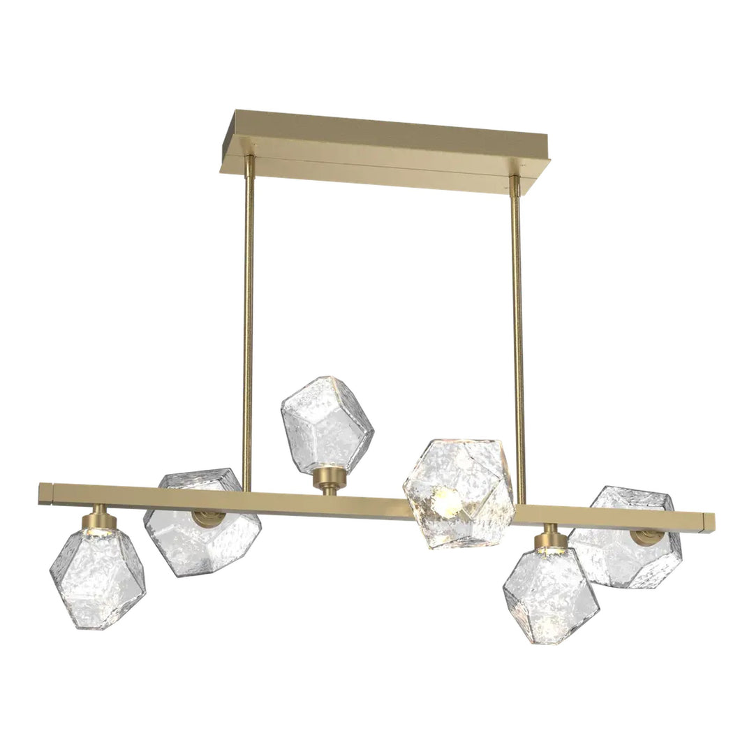 Gem Twisted Branch Chandelier by Hammerton Studio in Gilded Brass with Clear glass (6 Lights)