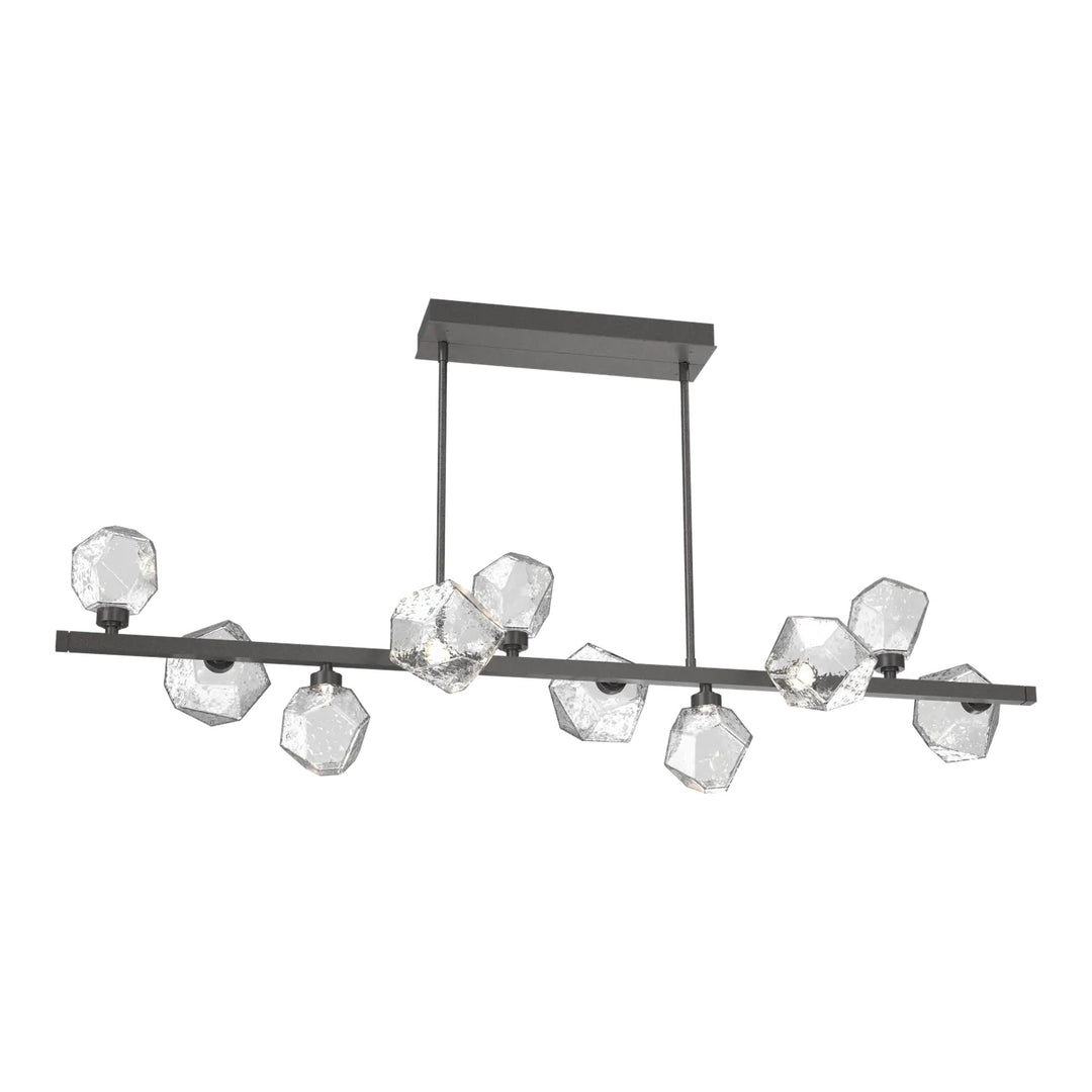 Gem Twisted Branch Chandelier by Hammerton Studio in Graphite with Clear glass (10 Lights)