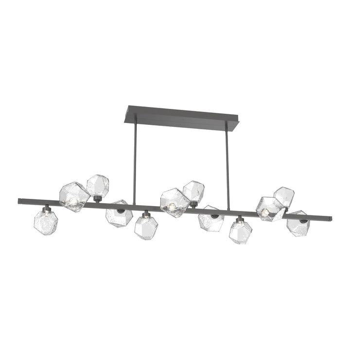 Gem Twisted Branch Chandelier by Hammerton Studio in Graphite with Clear glass (12 Lights)