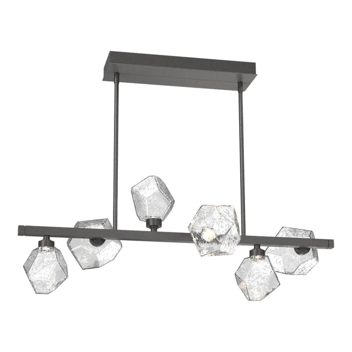 Gem Twisted Branch Chandelier by Hammerton Studio in Graphite with Clear glass (6 Lights)