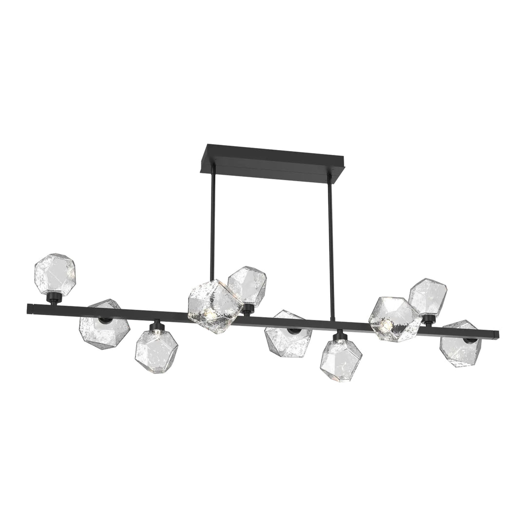 Gem Twisted Branch Chandelier by Hammerton Studio in Matte Black with Clear glass (10 Lights)