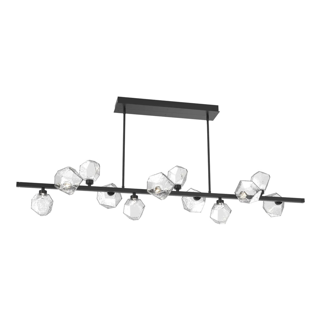 Gem Twisted Branch Chandelier by Hammerton Studio in Matte Black with Clear glass (12 Lights)