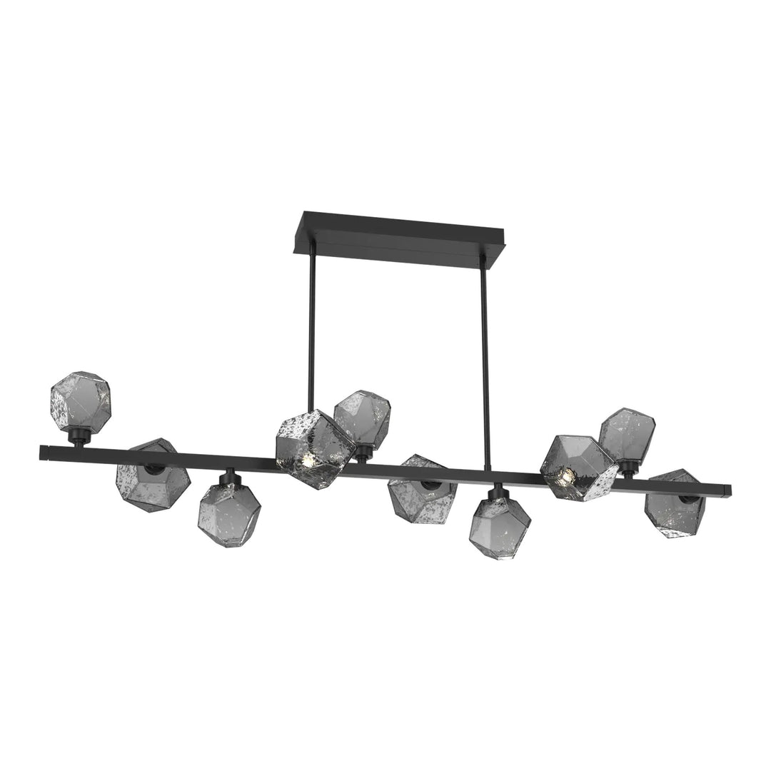 Gem Twisted Branch Chandelier by Hammerton Studio in Matte Black with Smoke glass