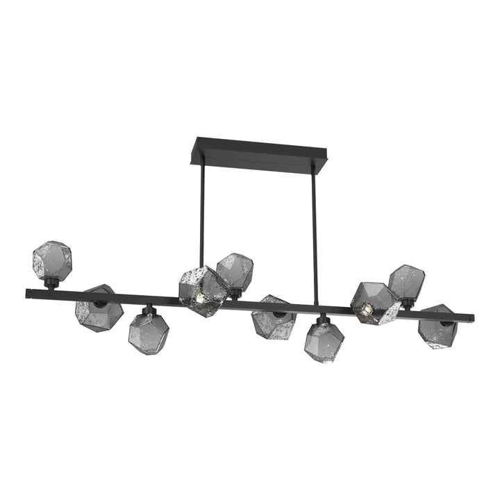Gem Twisted Branch Chandelier by Hammerton Studio in Matte Black with Smoke glass