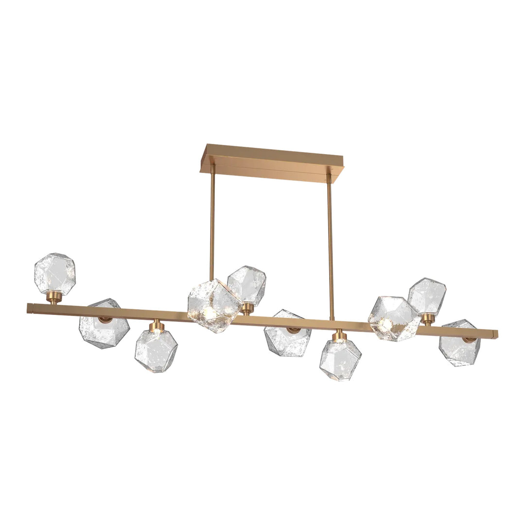 Gem Twisted Branch Chandelier by Hammerton Studio in Novel Brass with Clear glass (10 Lights)