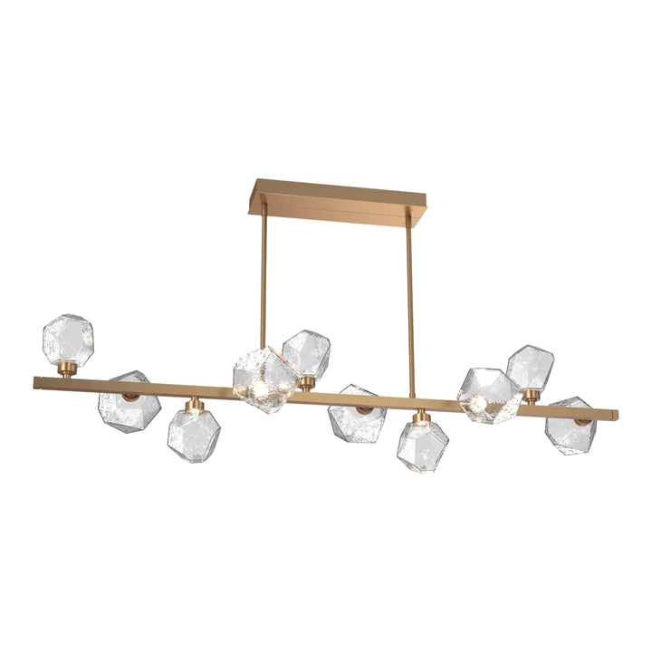 Gem Twisted Branch Chandelier by Hammerton Studio in Novel Brass with Clear glass (10 Lights)