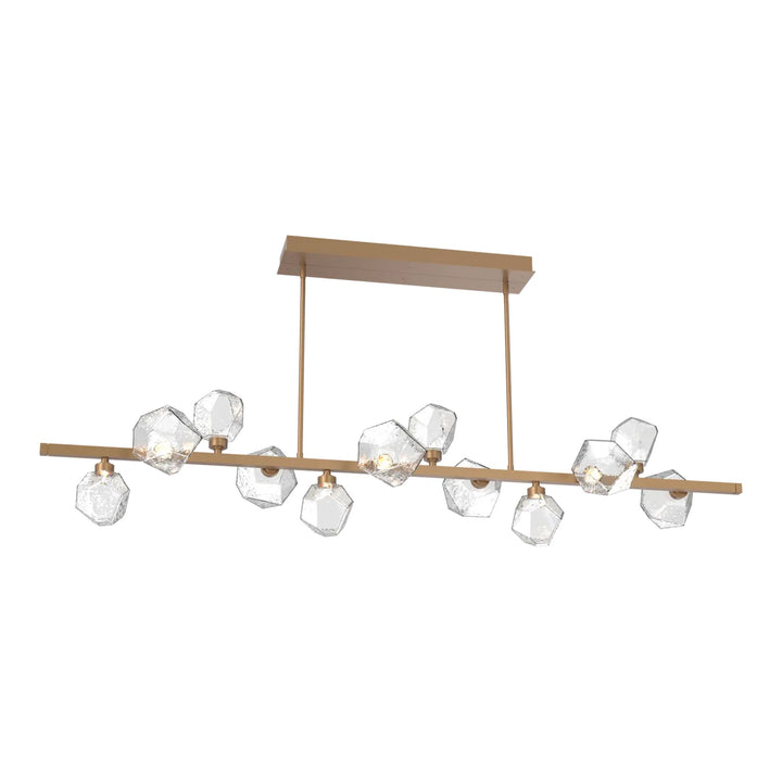 Gem Twisted Branch Chandelier by Hammerton Studio in Novel Brass with Clear glass (12 Lights)