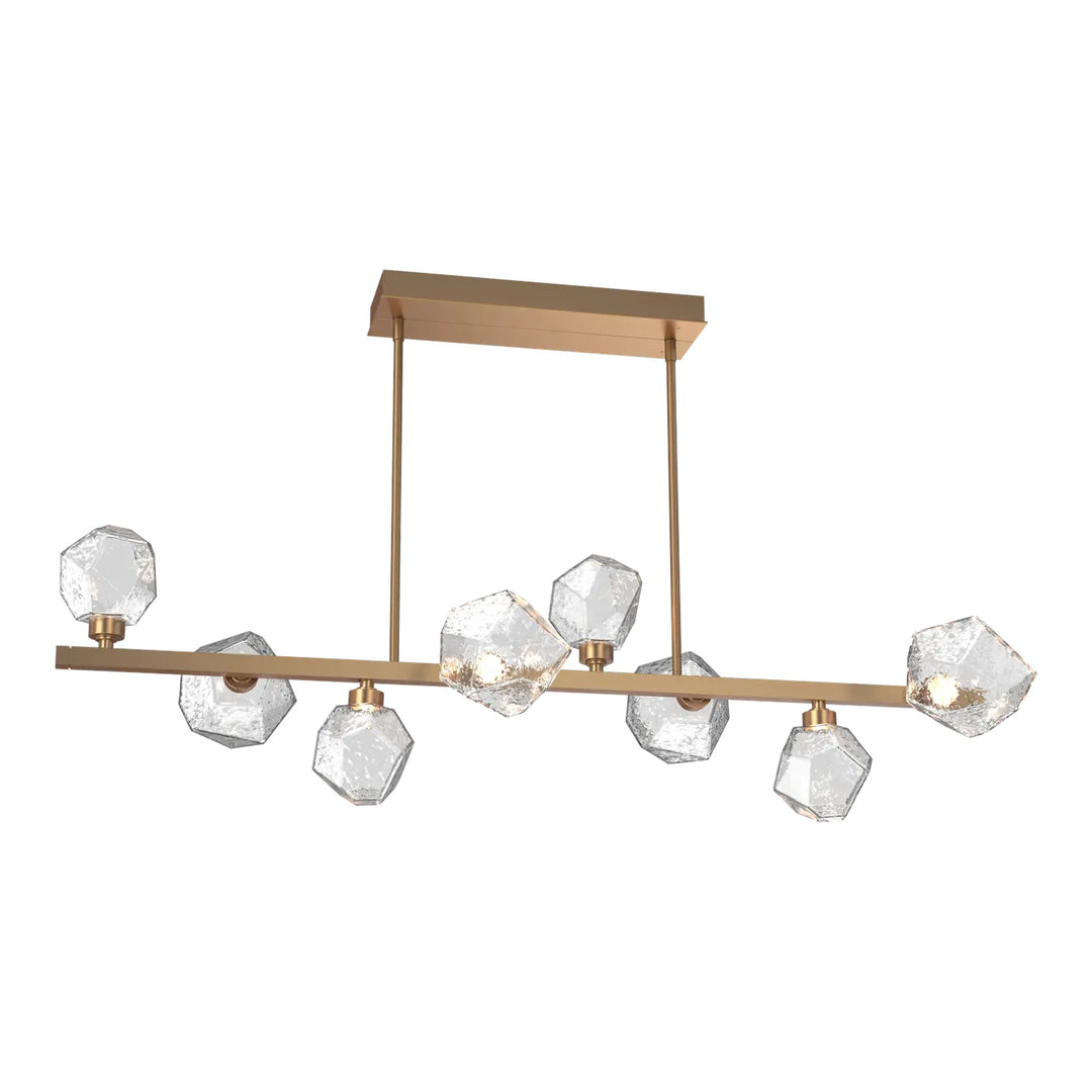 Gem Twisted Branch Chandelier by Hammerton Studio in Novel Brass with Clear glass (8 Lights)