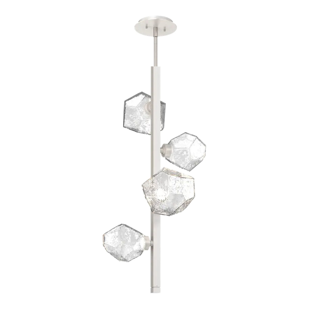 Gem Twisted Vine Chandelier by Hammerton Studio in Beige Silver with Clear glass (4 Lights)