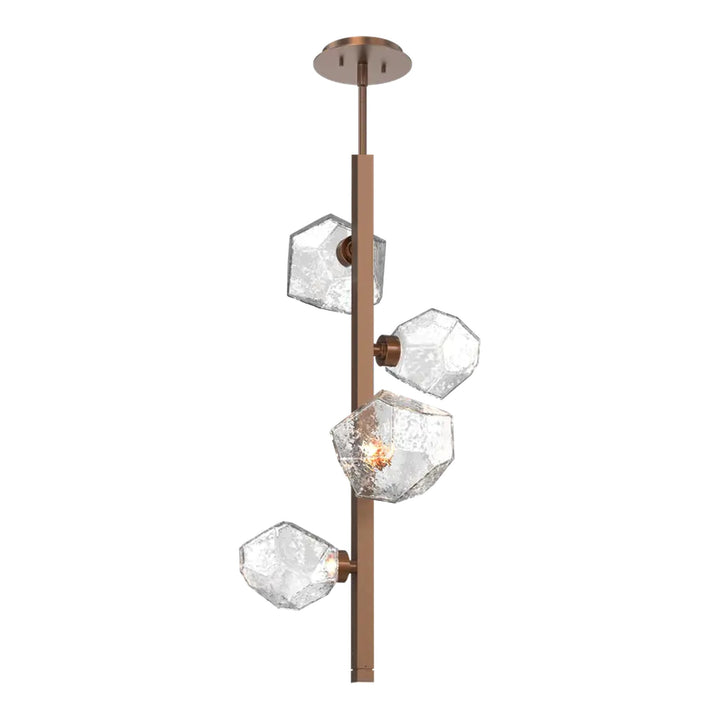 Gem Twisted Vine Chandelier by Hammerton Studio in Burnished Bronze with Clear glass (4 Lights)
