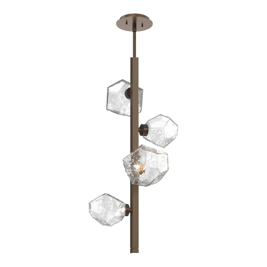 Gem Twisted Vine Chandelier by Hammerton Studio in Flat Bronze with Clear glass (4 Lights)