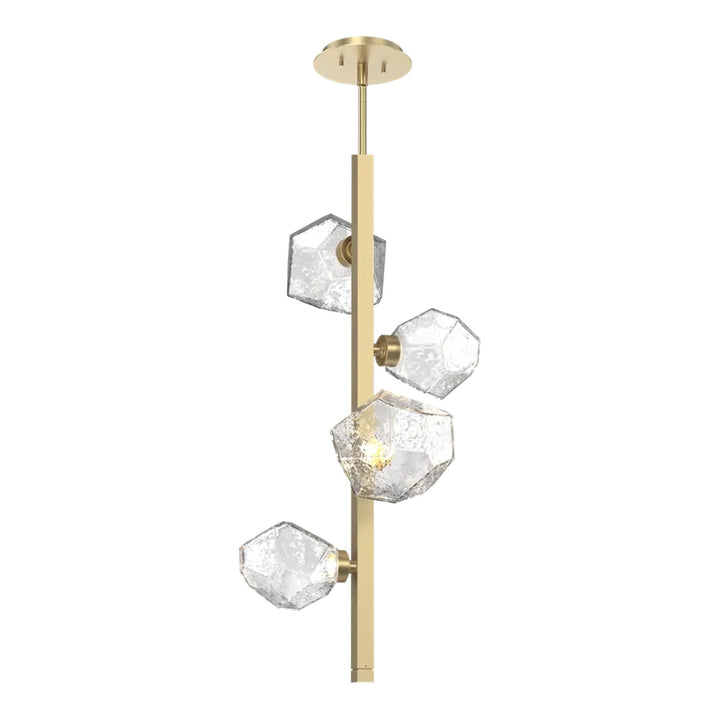 Gem Twisted Vine Chandelier by Hammerton Studio in Gilded Brass with Clear glass (4 Lights)