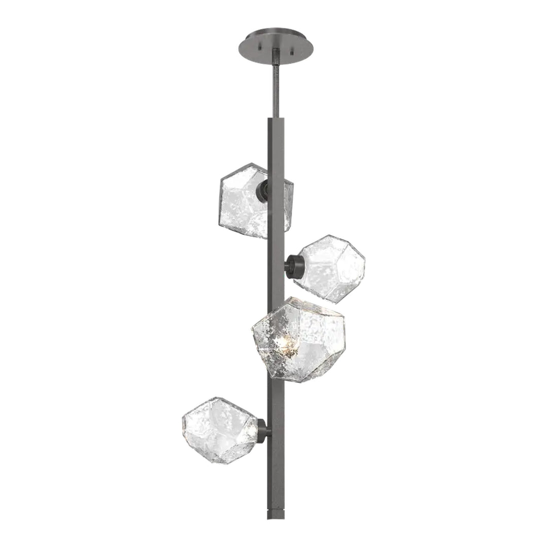 Gem Twisted Vine Chandelier by Hammerton Studio in Graphite with Clear glass (4 Lights)