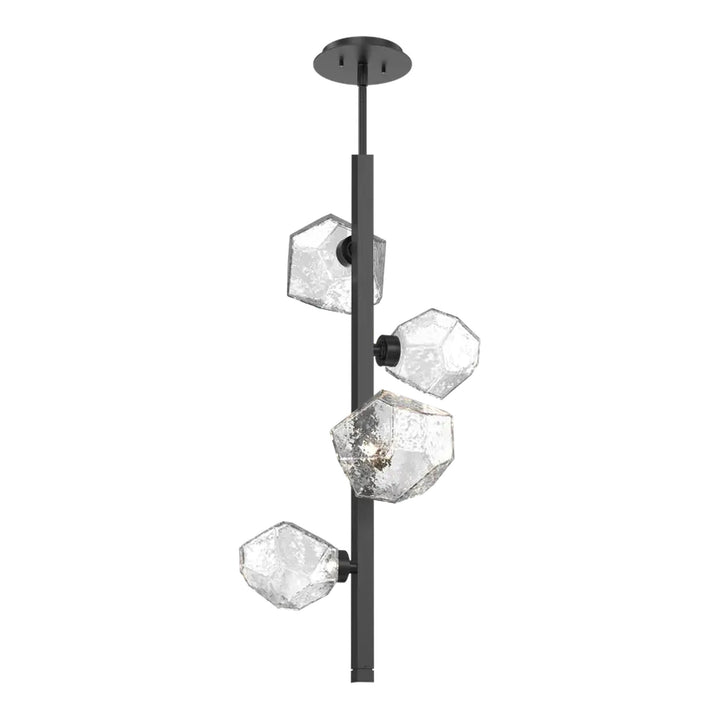 Gem Twisted Vine Chandelier by Hammerton Studio in Matte Black with Clear glass (4 Lights)