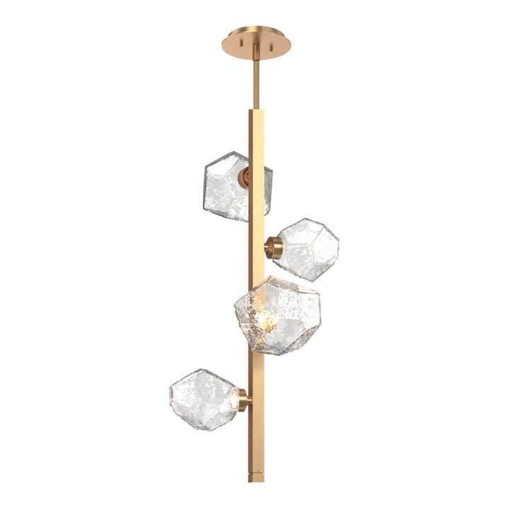 Gem Twisted Vine Chandelier by Hammerton Studio in Novel Brass with Clear glass (4 Lights)