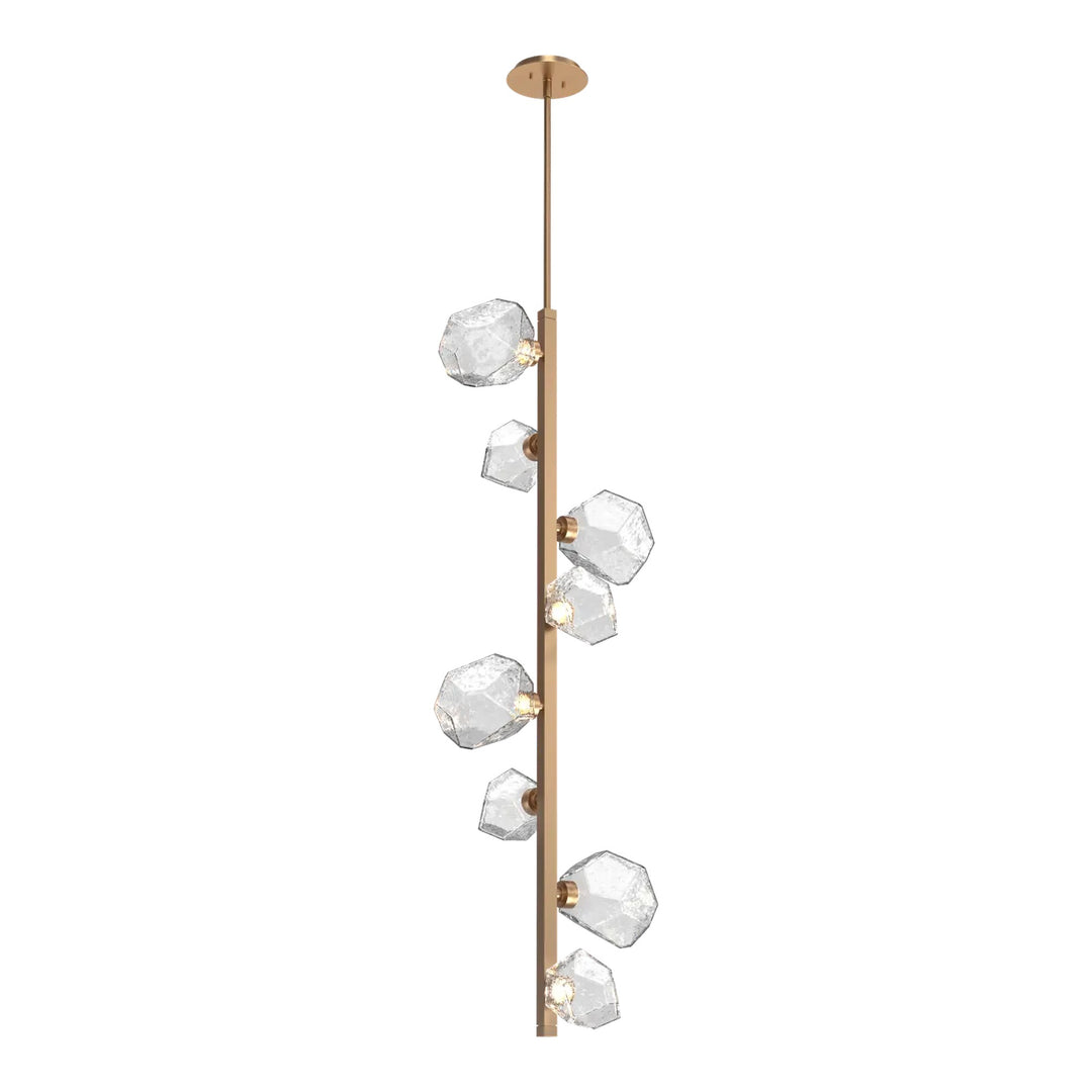 Gem Twisted Vine Chandelier by Hammerton Studio in Novel Brass with Clear glass (8 Lights)
