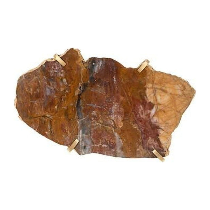 Gem Wall Tile in Brass Setting, Earth Marble Phillips Collection