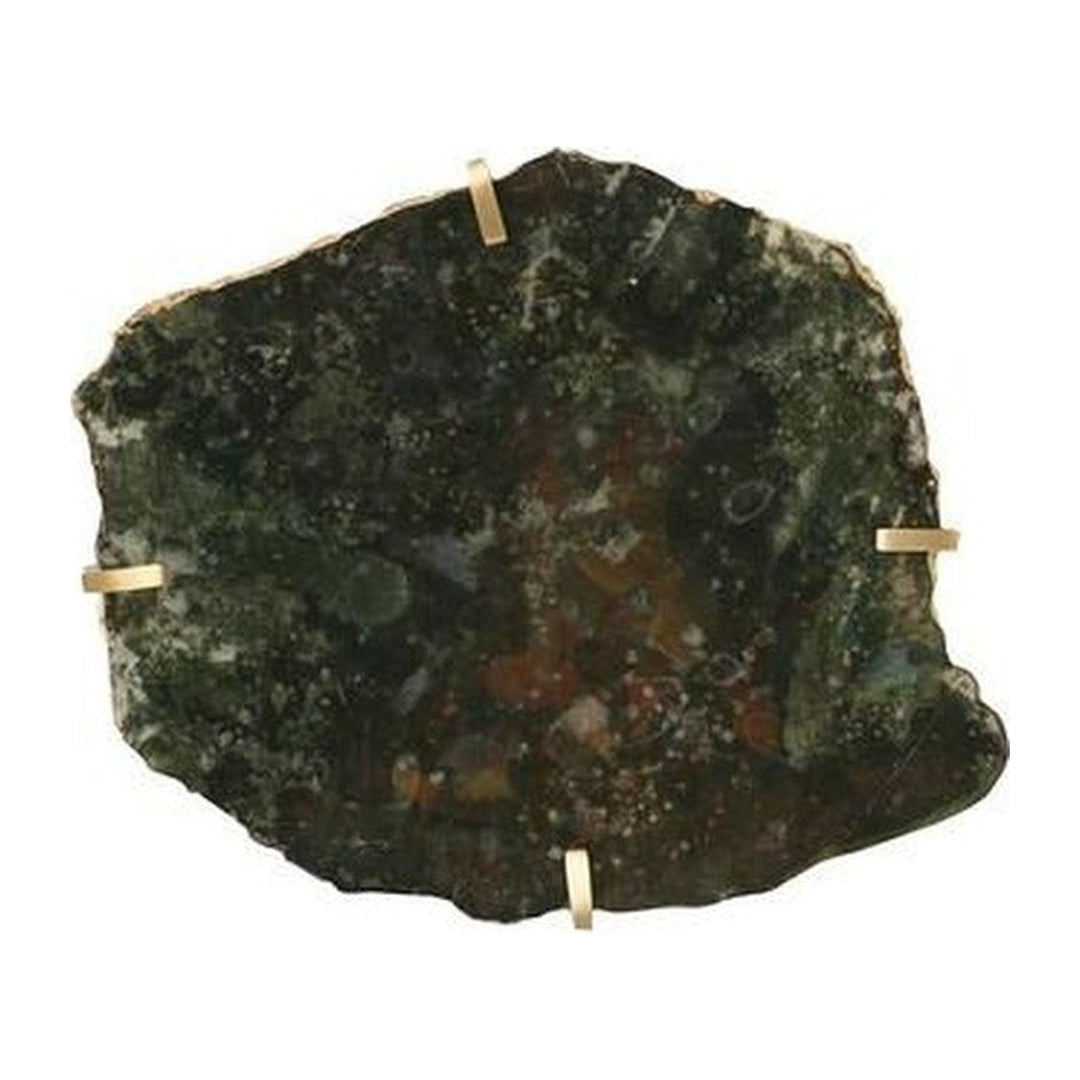Gem Wall Tile in Brass Setting, Glacier Charcoal Phillips Collection