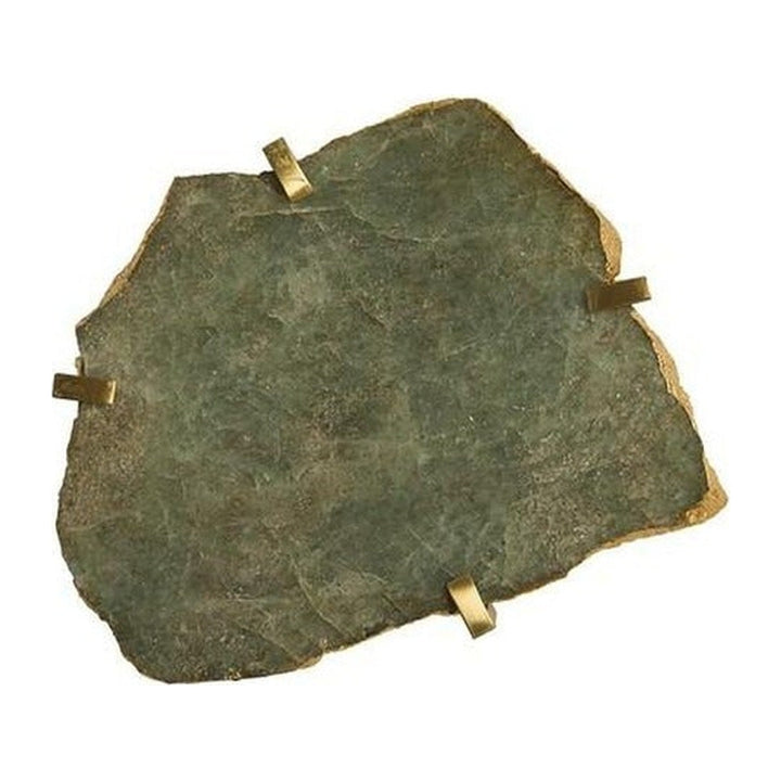 Gem Wall Tile in Brass Setting, Green Emerald Phillips Collection