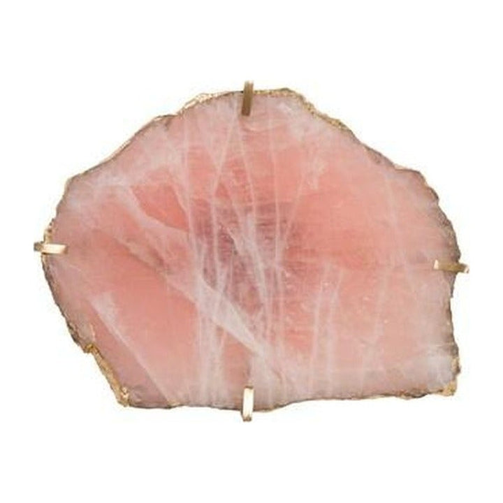 Gem Wall Tile in Brass Setting, Rose Quartz Phillips Collection