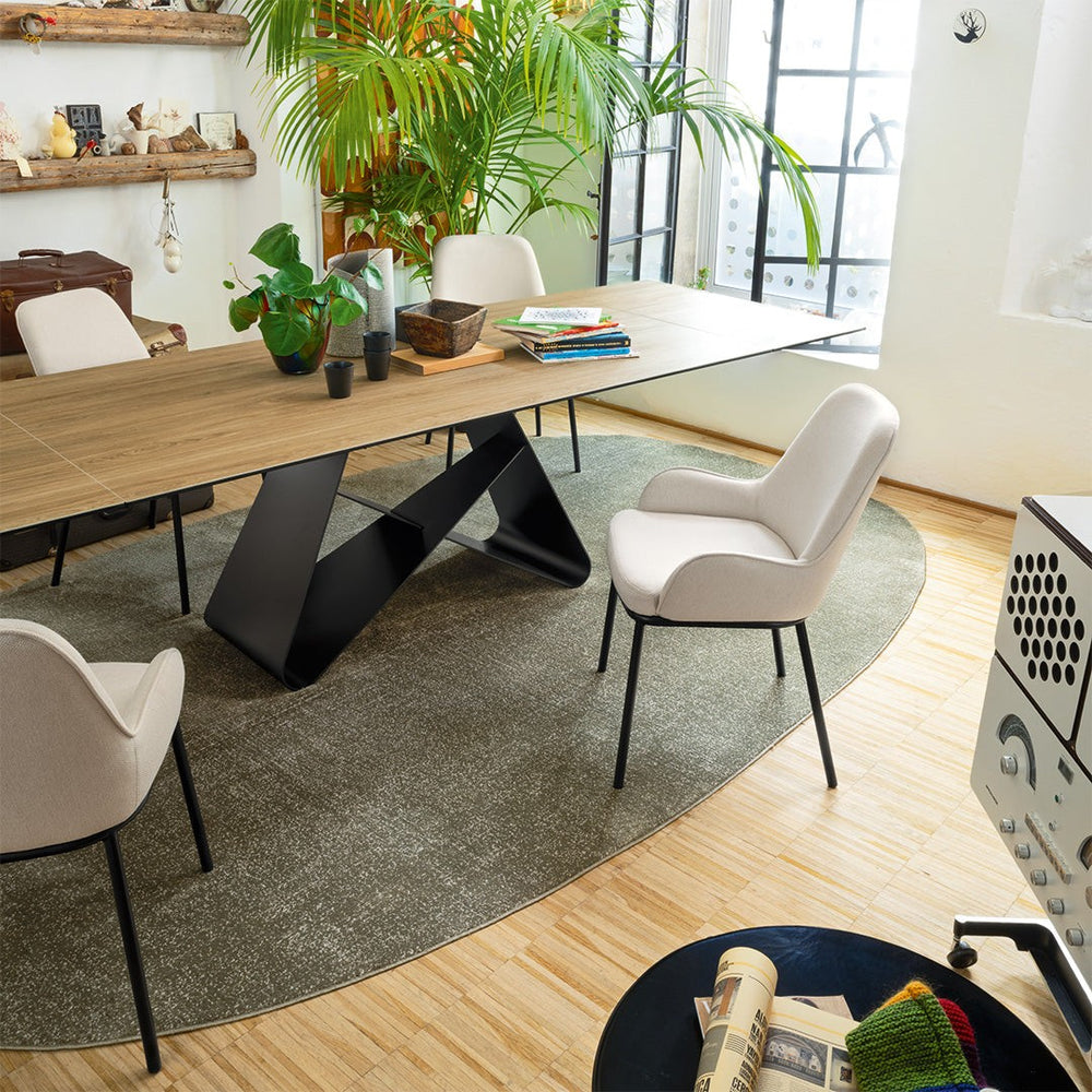 Gemini Extendable Dining Table by Connubia in a styled interior