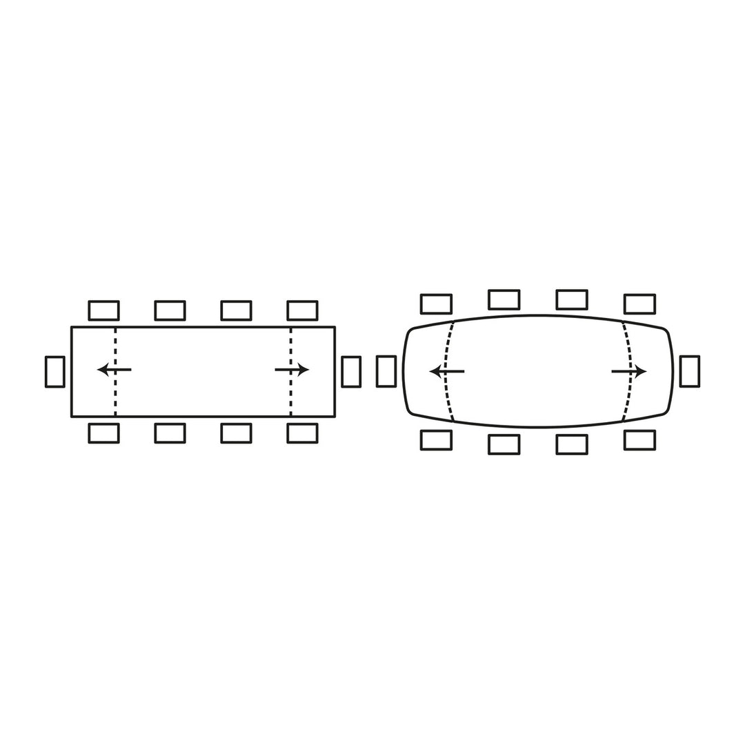 Gemini Extendable Dining Table by Connubia line drawing