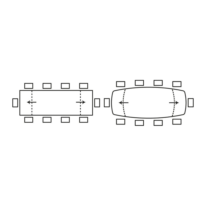 Gemini Extendable Dining Table by Connubia line drawing
