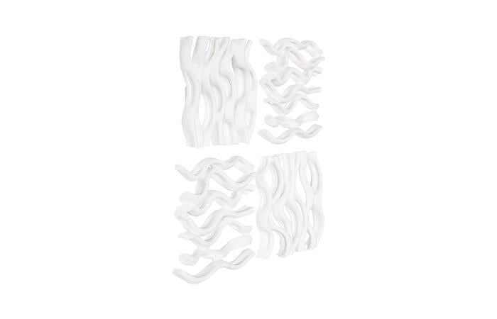 Vine Wall Tile, Matte White, Set of 4 — view 2