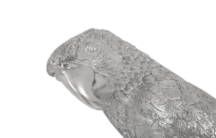 Parrot Looking Left Wall Art, Resin, Silver Leaf — view 4
