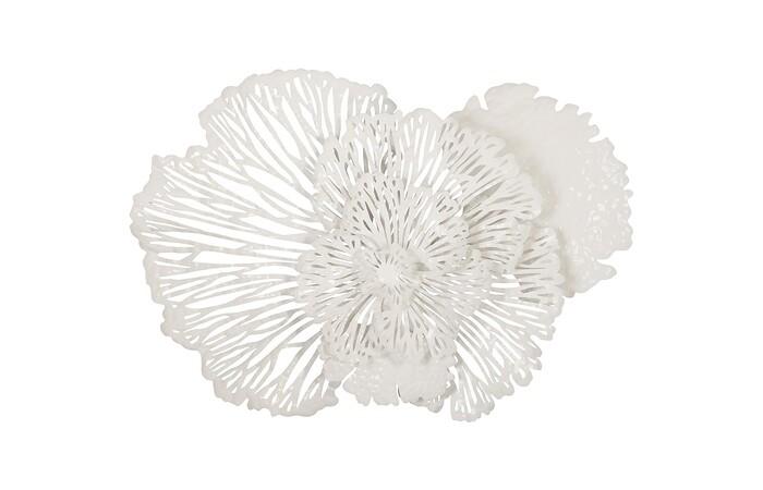 Flower Wall Art, Metal — Medium, White