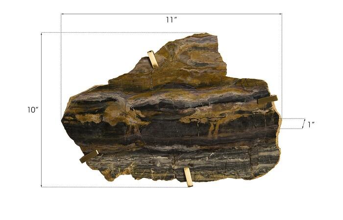 Gem Wall Tile in Brass Setting, Earth Marble — view 4
