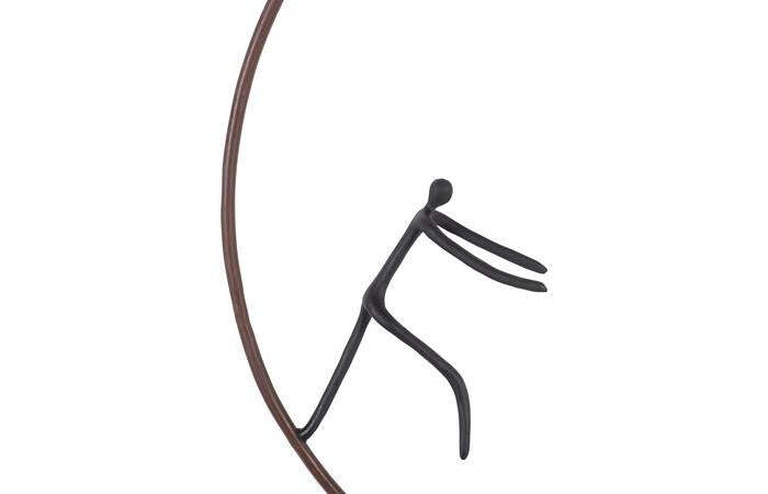 Olympic Figure in Iron Ring, Black, Rust, Style D — view 3