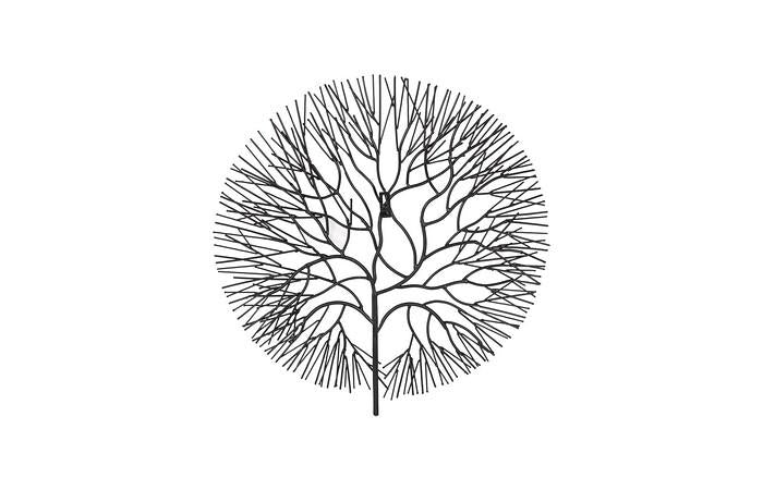 Wire Tree Wall Art, Circle, Metal — view 3