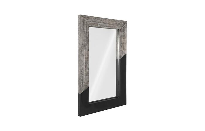 Geometry Wood Mirror, Gray Stone, Black — view 2