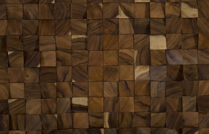 Blocks Wall Art, Chamcha Wood, Natural, LG — view 3