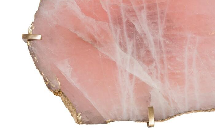 Gem Wall Tile in Brass Setting, Rose Quartz — view 3