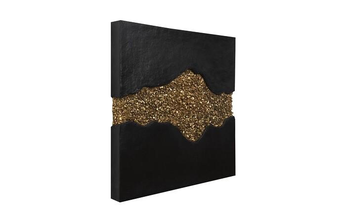 Geode Texture Panel Black and Gold, Wall Decor — view 2