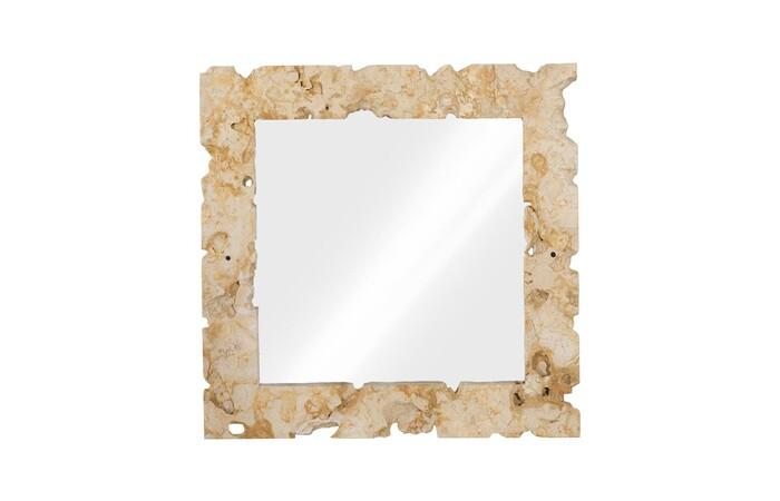 Stone Mirror, Square — One Size, As Shown