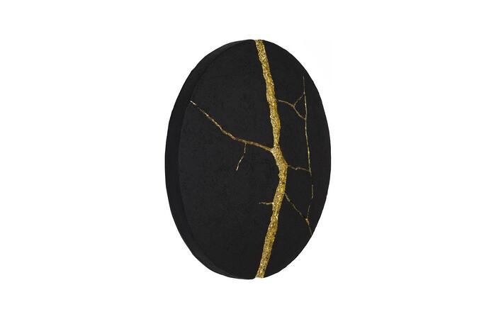 Rift Wall Tile, Circle, Matte Black, Gold Leaf — view 2