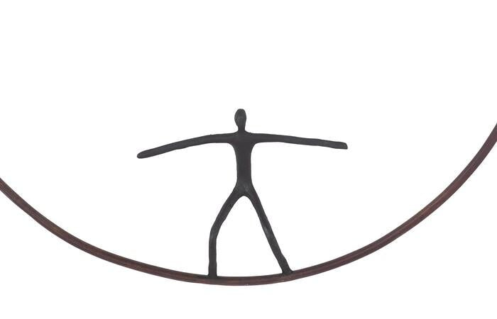 Olympic Figure in Iron Ring, Black, Rust, Style C — view 3
