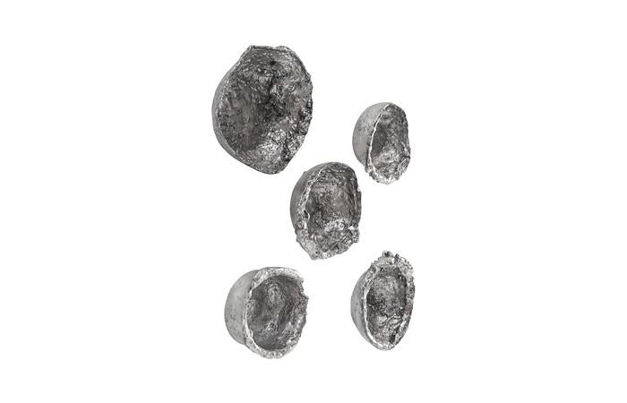 Splash Wall Bowls, Silver Leaf, Set of 5 — view 2