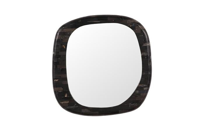 Morphic Petrified Mirror, Rounded, Black Frame — One Size, Black Frame