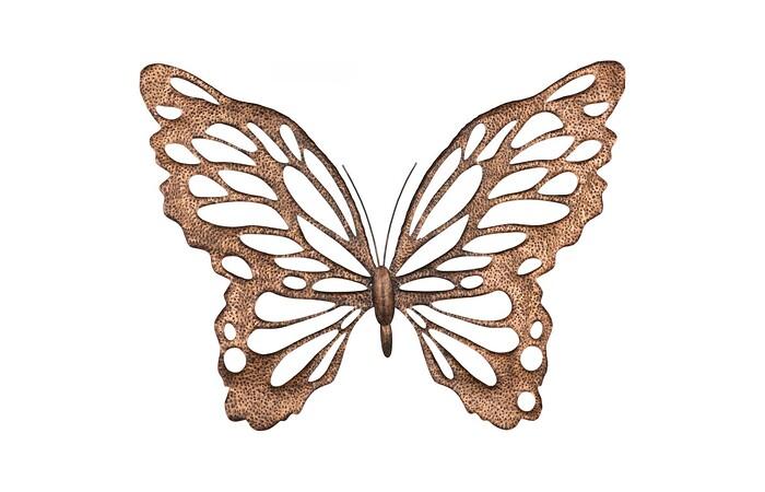 Butterfly Wall Art, Metal — LG, Copper/Black
