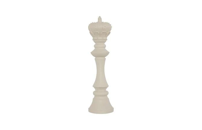 King Chess Wall Decor, Cast Stone — One Size, White