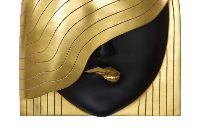 Fashion Faces Wall Art, Large, Her Right Wave, Black and Gold — view 4