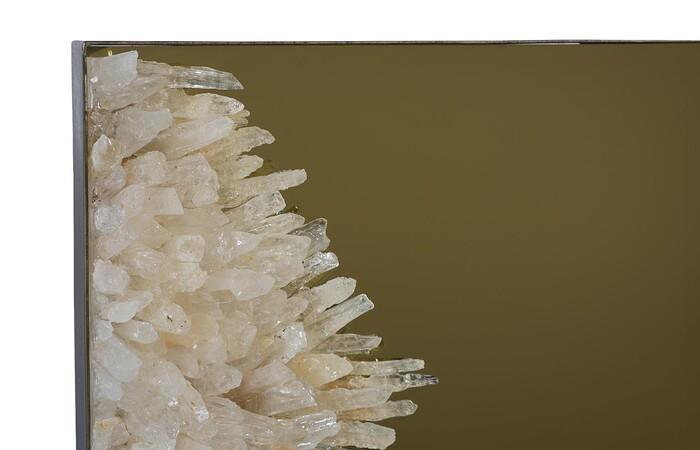 Aura Crystal Mirror, Brass Frame, Square, Left — view 3